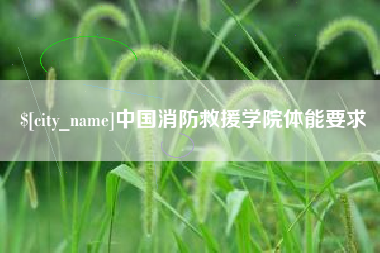 北海中国消防救援学院体能要求