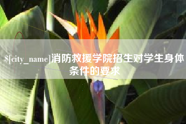 北海消防救援学院招生对学生身体条件的要求
