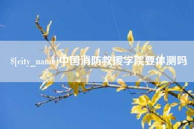 北海中国消防救援学院要体测吗