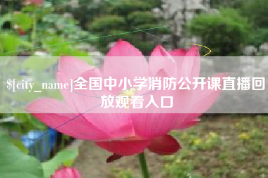 北海全国中小学消防公开课直播回放观看入口