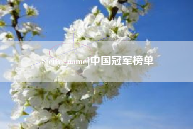 北海中国冠军榜单
