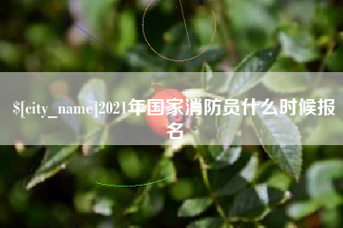 北海2021年国家消防员什么时候报名