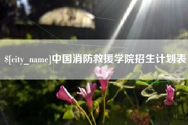 北海中国消防救援学院招生计划表